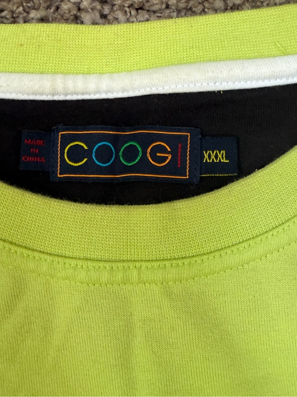 COOGI Men's Neon Lime Australia Graphic Short Sleeve Tee - Picture 4 of 7